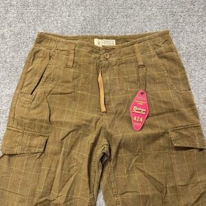 NWT Arizona‎ 424 Pants 32x30 Plaid 100% Cotton 6 Pocket Casual Outdoor Brown